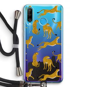 CaseCompany Luipaard: Huawei P30 Lite Transparant Hoesje met koord