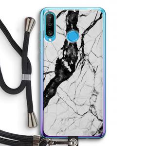 CaseCompany Witte marmer 2: Huawei P30 Lite Transparant Hoesje met koord