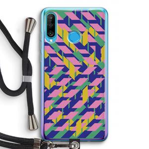 CaseCompany Skew Blush 1: Huawei P30 Lite Transparant Hoesje met koord