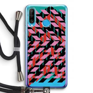 CaseCompany Skew Blush 2: Huawei P30 Lite Transparant Hoesje met koord