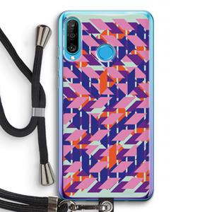 CaseCompany Skew Blush 3: Huawei P30 Lite Transparant Hoesje met koord