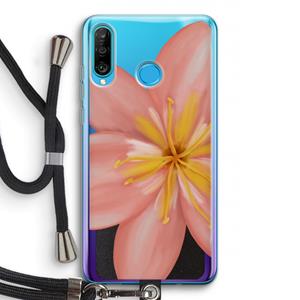 CaseCompany Pink Ellila Flower: Huawei P30 Lite Transparant Hoesje met koord