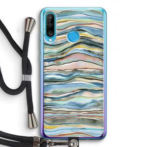 CaseCompany Watercolor Agate: Huawei P30 Lite Transparant Hoesje met koord