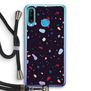 CaseCompany Dark Rounded Terrazzo: Huawei P30 Lite Transparant Hoesje met koord