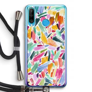 CaseCompany Watercolor Brushstrokes: Huawei P30 Lite Transparant Hoesje met koord
