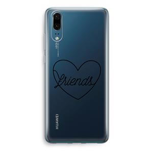 CaseCompany Friends heart black: Huawei P20 Transparant Hoesje
