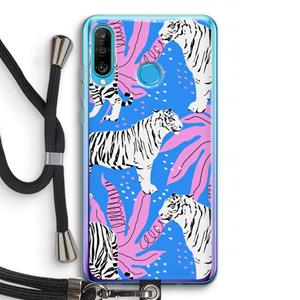 CaseCompany Tijger: Huawei P30 Lite Transparant Hoesje met koord