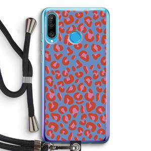 CaseCompany Leopard blue: Huawei P30 Lite Transparant Hoesje met koord