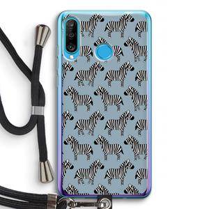 CaseCompany Zebra: Huawei P30 Lite Transparant Hoesje met koord