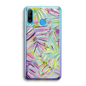 CaseCompany Tropical Palms Blue: Huawei P30 Lite Transparant Hoesje