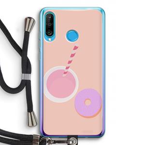 CaseCompany Donut: Huawei P30 Lite Transparant Hoesje met koord