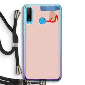 CaseCompany High heels: Huawei P30 Lite Transparant Hoesje met koord