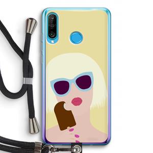 CaseCompany Ice cream: Huawei P30 Lite Transparant Hoesje met koord