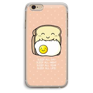 CaseCompany Sleep All Day: iPhone 6 Plus / 6S Plus Transparant Hoesje