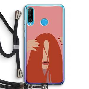 CaseCompany Woke up like this: Huawei P30 Lite Transparant Hoesje met koord
