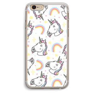 CaseCompany Rainbow Unicorn: iPhone 6 Plus / 6S Plus Transparant Hoesje