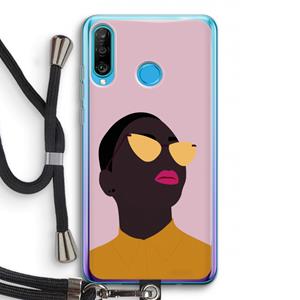 CaseCompany Yellow glasses: Huawei P30 Lite Transparant Hoesje met koord