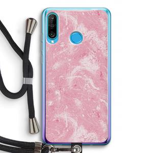 CaseCompany Abstract Painting Pink: Huawei P30 Lite Transparant Hoesje met koord
