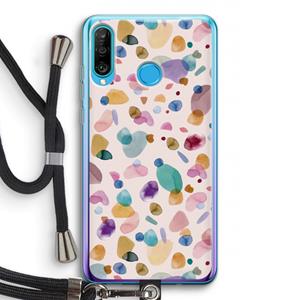 CaseCompany Terrazzo Memphis Pink: Huawei P30 Lite Transparant Hoesje met koord