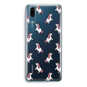 CaseCompany Eenhoorns overal: Huawei P20 Transparant Hoesje