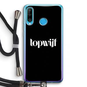 CaseCompany Topwijf Zwart: Huawei P30 Lite Transparant Hoesje met koord