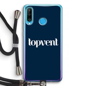 CaseCompany Topvent Navy: Huawei P30 Lite Transparant Hoesje met koord