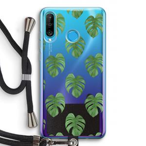 CaseCompany Monstera leaves: Huawei P30 Lite Transparant Hoesje met koord