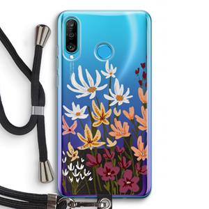 CaseCompany Painted wildflowers: Huawei P30 Lite Transparant Hoesje met koord