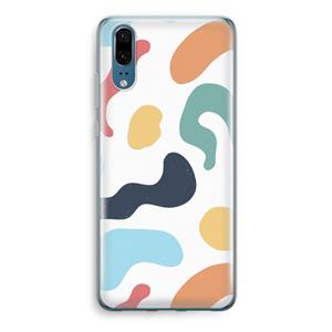 CaseCompany Memphis Shapes Blue: Huawei P20 Transparant Hoesje