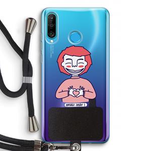 CaseCompany Hartje: Huawei P30 Lite Transparant Hoesje met koord