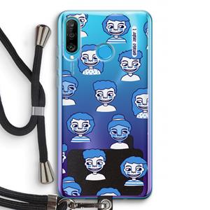 CaseCompany Gezichtjes: Huawei P30 Lite Transparant Hoesje met koord