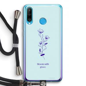 CaseCompany Bloom with grace: Huawei P30 Lite Transparant Hoesje met koord