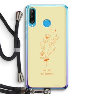 CaseCompany No rain no flowers: Huawei P30 Lite Transparant Hoesje met koord