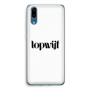 CaseCompany Topwijf Wit: Huawei P20 Transparant Hoesje