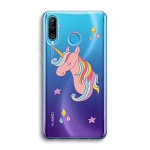 CaseCompany Roze eenhoorn: Huawei P30 Lite Transparant Hoesje