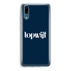 CaseCompany Topwijf Navy: Huawei P20 Transparant Hoesje