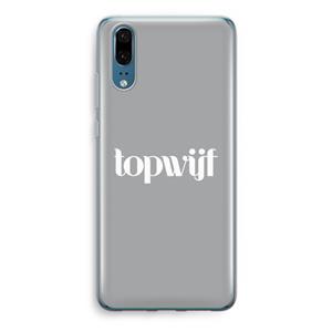 CaseCompany Topwijf Grijs Wit: Huawei P20 Transparant Hoesje