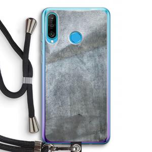 CaseCompany Grey Stone: Huawei P30 Lite Transparant Hoesje met koord