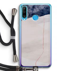 CaseCompany Stone White: Huawei P30 Lite Transparant Hoesje met koord