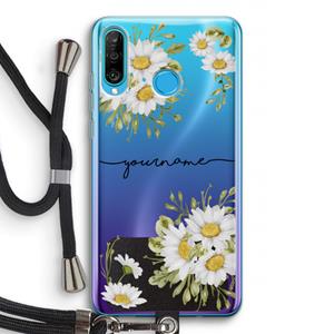 CaseCompany Daisies: Huawei P30 Lite Transparant Hoesje met koord