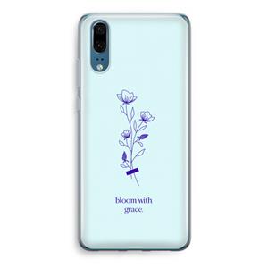 CaseCompany Bloom with grace: Huawei P20 Transparant Hoesje