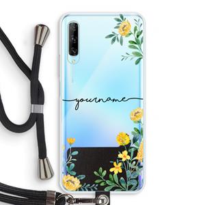 CaseCompany Gele bloemen: Huawei P Smart Pro Transparant Hoesje met koord