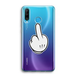 CaseCompany Middle finger black: Huawei P30 Lite Transparant Hoesje