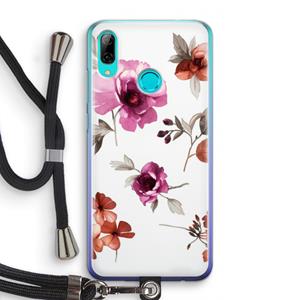 CaseCompany Geschilderde bloemen: Huawei P Smart (2019) Transparant Hoesje met koord