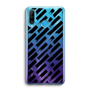 CaseCompany Zwarte vegen: Huawei P30 Lite Transparant Hoesje