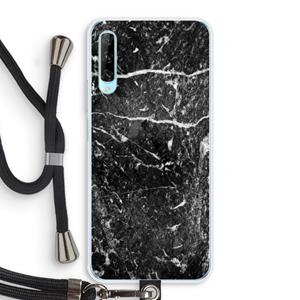 CaseCompany Zwart marmer: Huawei P Smart Pro Transparant Hoesje met koord