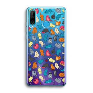 CaseCompany Kleurrijke katten: Huawei P30 Lite Transparant Hoesje