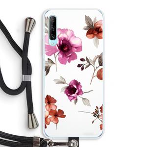 CaseCompany Geschilderde bloemen: Huawei P Smart Pro Transparant Hoesje met koord