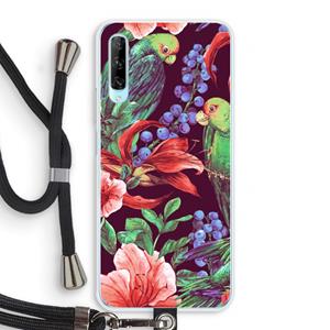CaseCompany Papegaaien: Huawei P Smart Pro Transparant Hoesje met koord