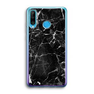 CaseCompany Zwart Marmer 2: Huawei P30 Lite Transparant Hoesje